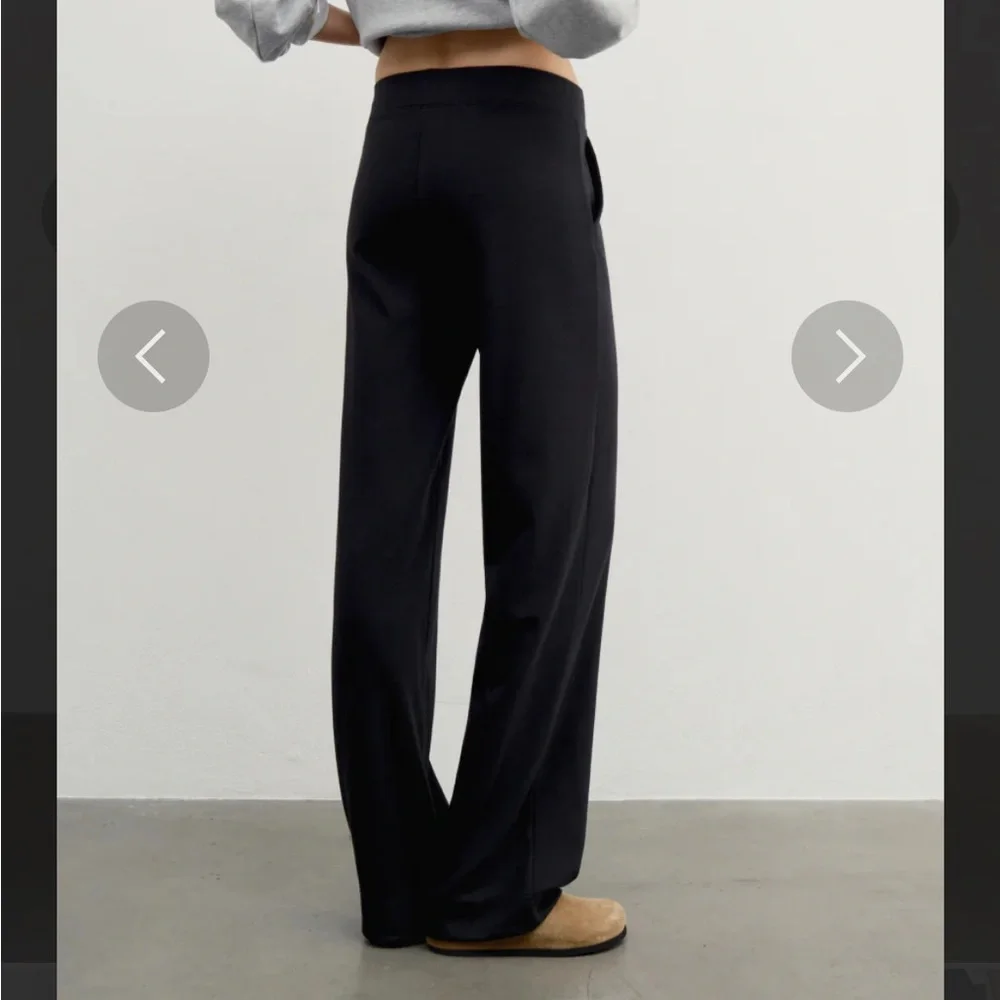 AYR Pants The High Hopes Wide Leg Size Medium Black Pima Cotton Modal Wide Leg - Picture 5 of 16